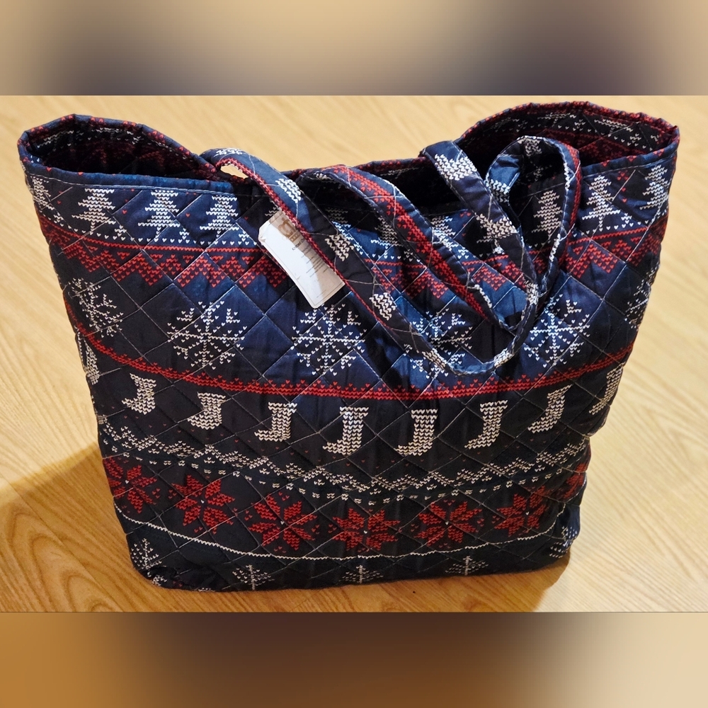 Virah Bella - Knitted Christmas Quilt Tote Polyester Patchwork Microfiber Tote